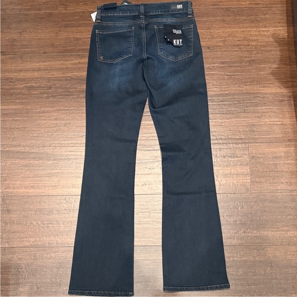Kut from the Kloth Women's Straight Leg Jeans in Dark Blue Wash - Picture 4 of 6